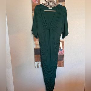 Kiyonna Rumor Ruched Dress in Emerald Green
